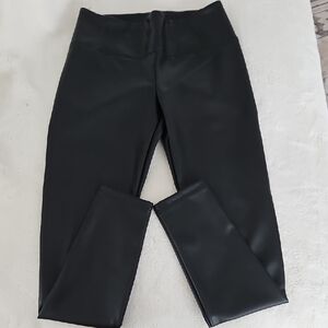 Rachel Zoe Black Leatherlike High-Waisted Leggings